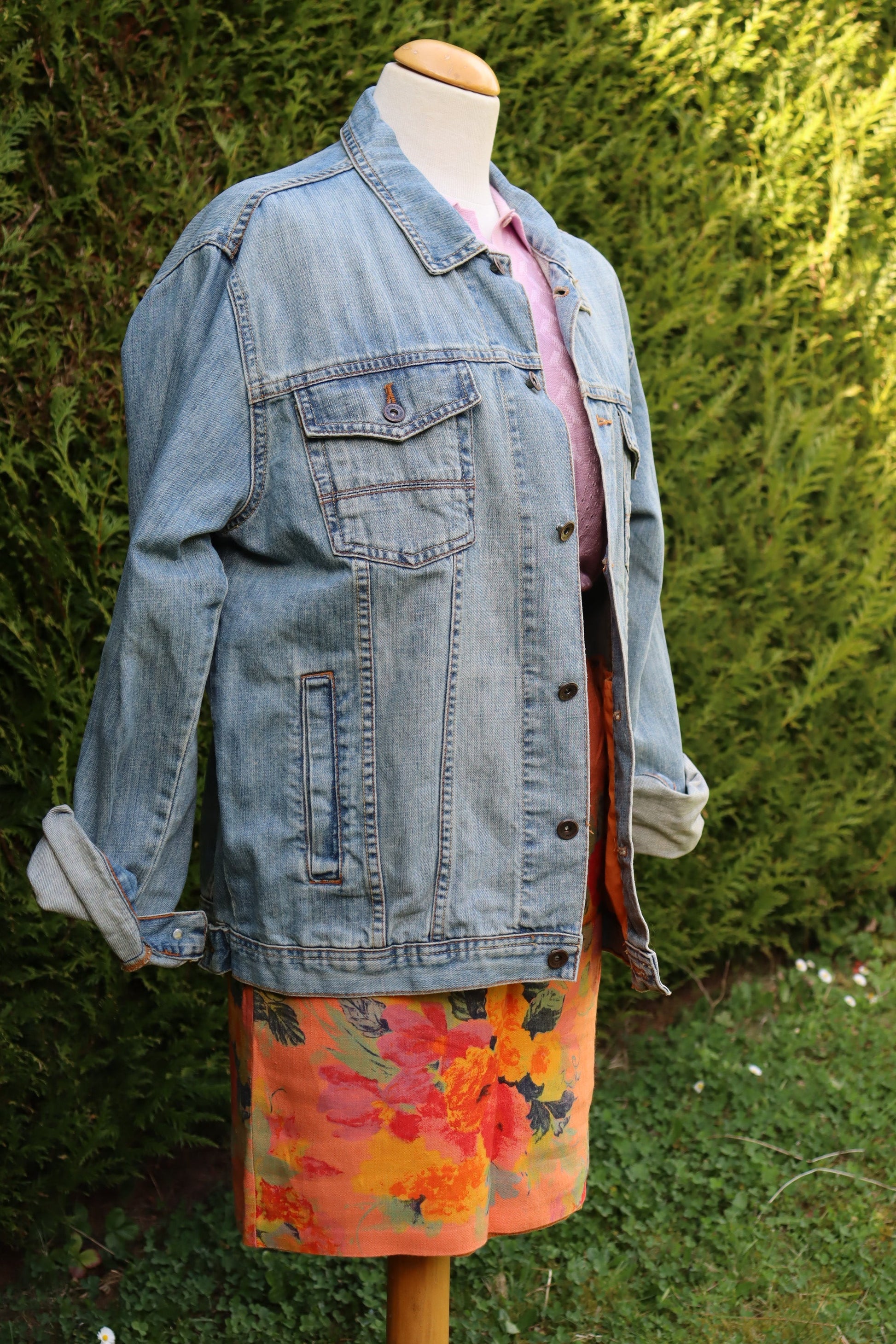 Veste en jean vintage bleu clair oversize la friperie vintage 25