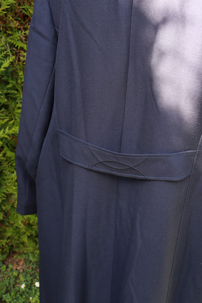 Trench bleu marine vintage laine la friperie vintage 25