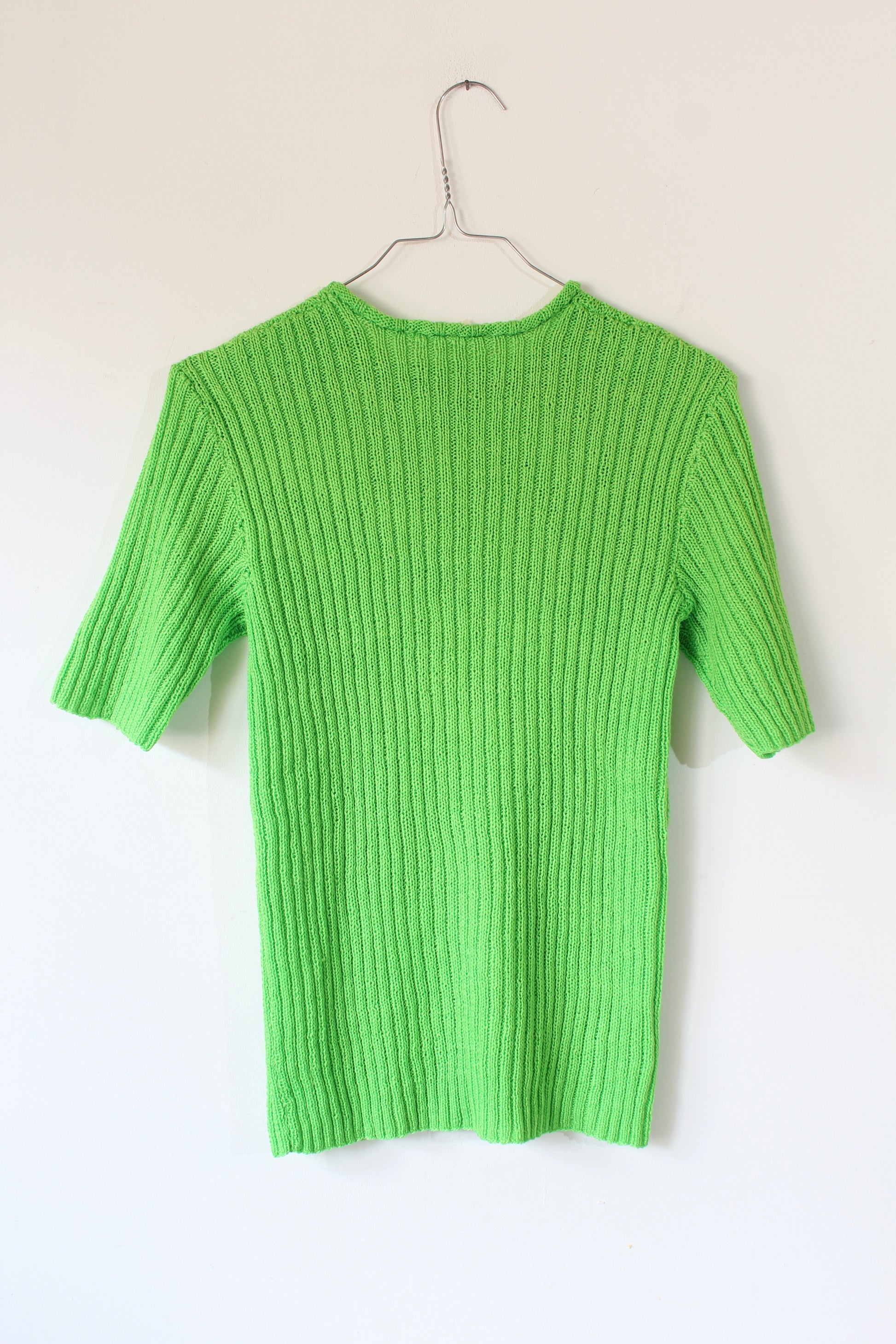 T-shirt vintage mailles vert vif la friperie vintage 25