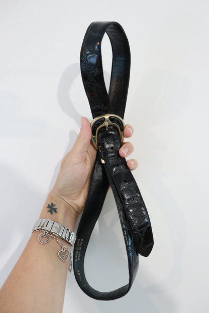 Ceinture en cuir noir vintage - friperie vintage la friperie vintage 25