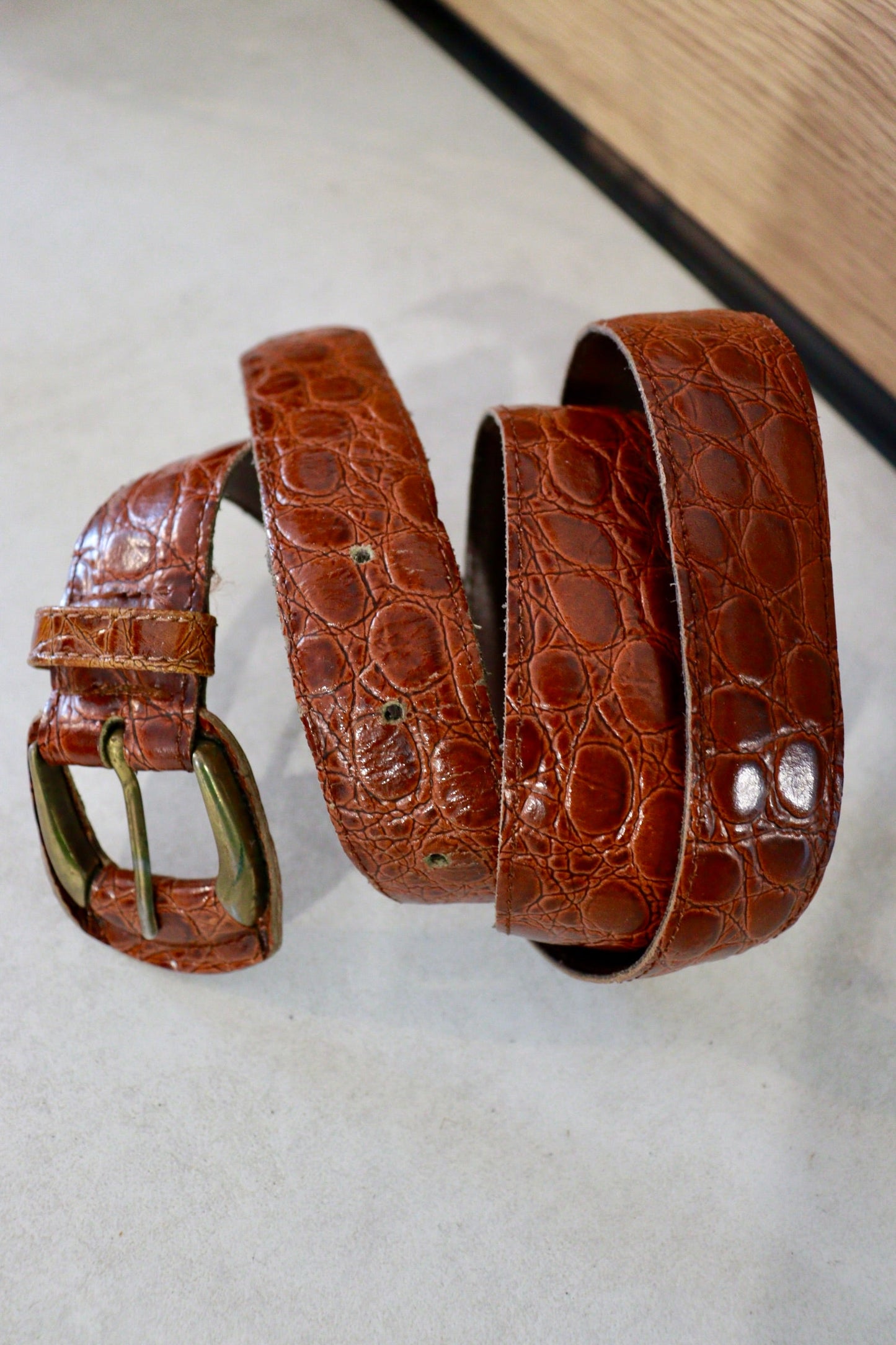 Ceinture en cuir marron vintage la friperie vintage 25