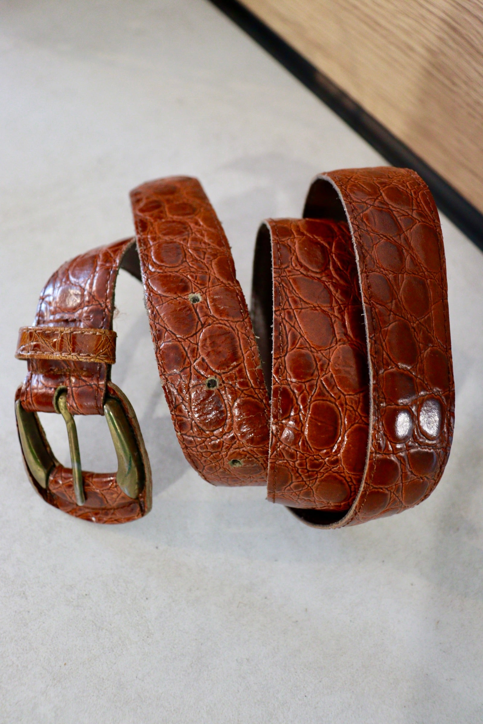 Ceinture en cuir marron vintage la friperie vintage 25