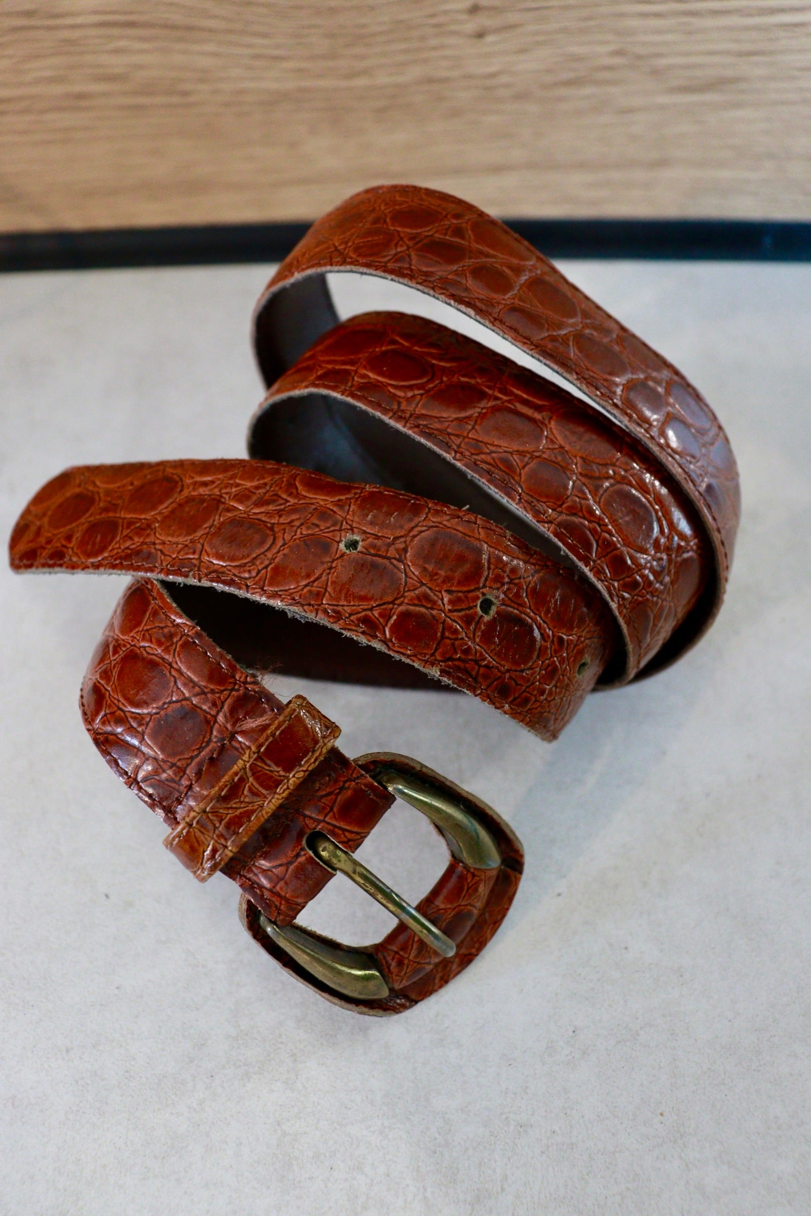 Ceinture en cuir marron vintage la friperie vintage 25