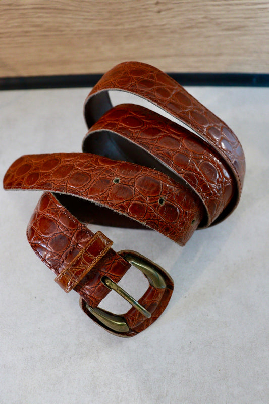 Ceinture en cuir marron vintage la friperie vintage 25
