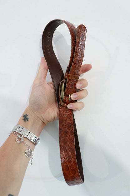 Ceinture en cuir marron vintage la friperie vintage 25