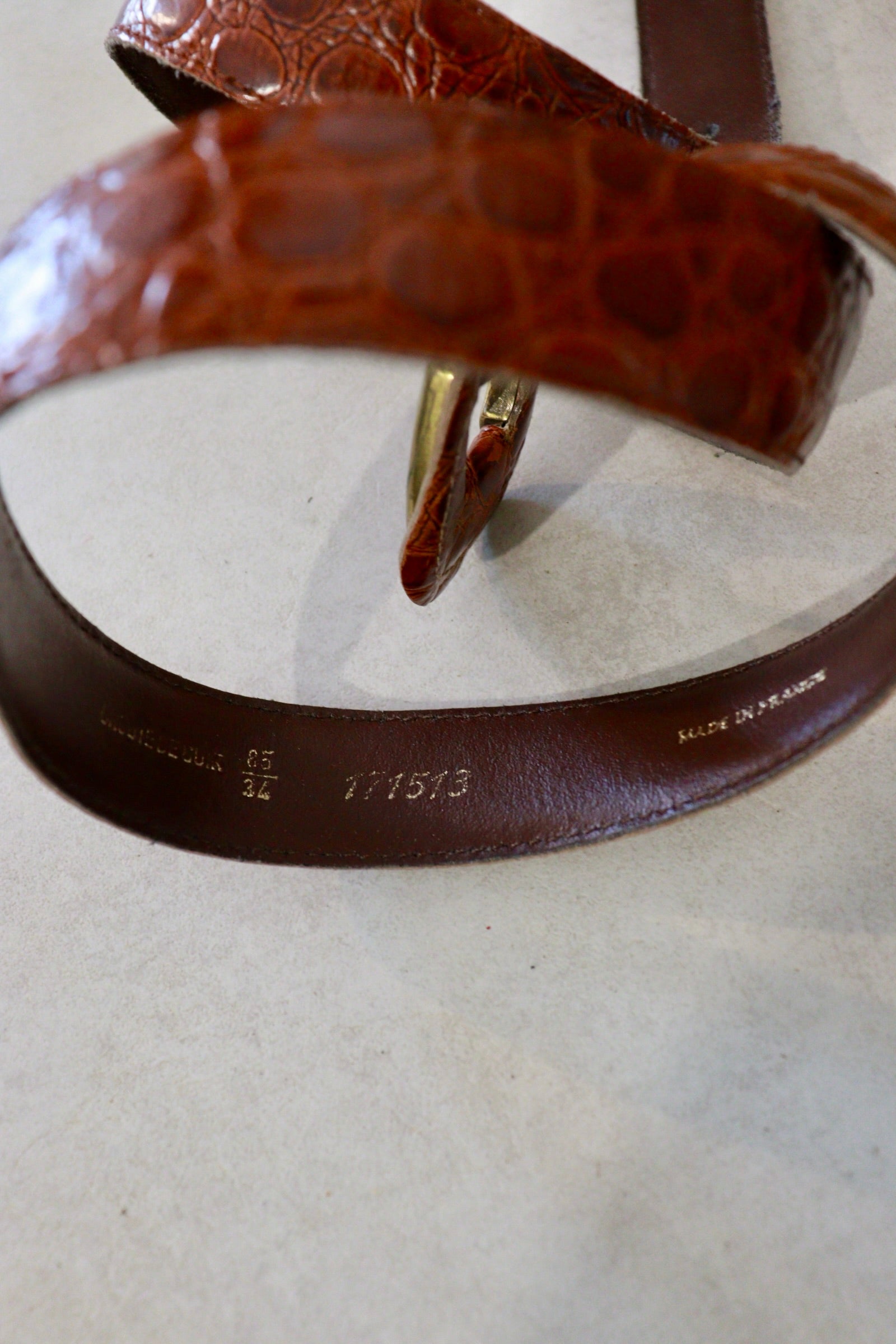 Ceinture en cuir marron vintage la friperie vintage 25