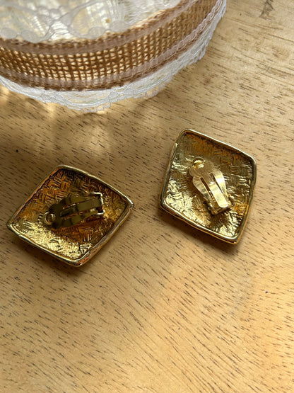Boucles d'oreille clips vintage Givenchy la friperie vintage 25