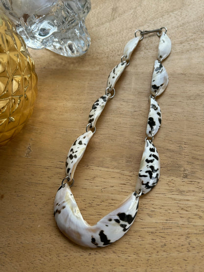 Ras de cou coquillage nacre noir et blanc la friperie vintage 25