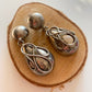 Boucles d'oreilles clips vintage pendantes goutte argenté