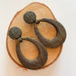 Boucles d'oreilles clips vintage goutte pendantes couleur bronze