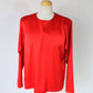 Blouse vintage rouge satin manches longues Lilian Fell France