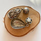 Boucles d'oreilles clips vintage pendantes goutte argenté