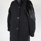 Manteau vintage noir laine bimatière velours France