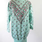 Sweat shirt robe vintage turquoise à motifs fleurs La friperie vintage
