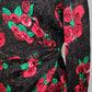 Robe vintage Louis Féraud noire rose rouge soie et laine
