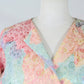 Veste vintage couleurs pastel style kimono manches 3/4 La friperie vintage