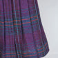 Jupe vintage plissée carreaux écossais violet taille haute