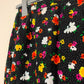 Jupe vintage noir à motifs fleurs colorées La friperie vintage
