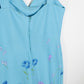 Robe longue vintage bleu ciel motifs fleurs années 70