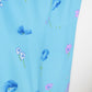 Robe longue vintage bleu ciel motifs fleurs années 70