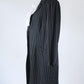 Veste longue vintage noire à rayures blanches cape