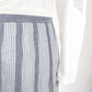 Jupe vintage plissée à rayures bleues et blanches