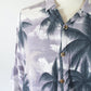 Chemise hawaïenne motifs palmier gris La friperie vintage