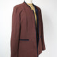Veste vintage marron blazer velours bleu marine pure laine