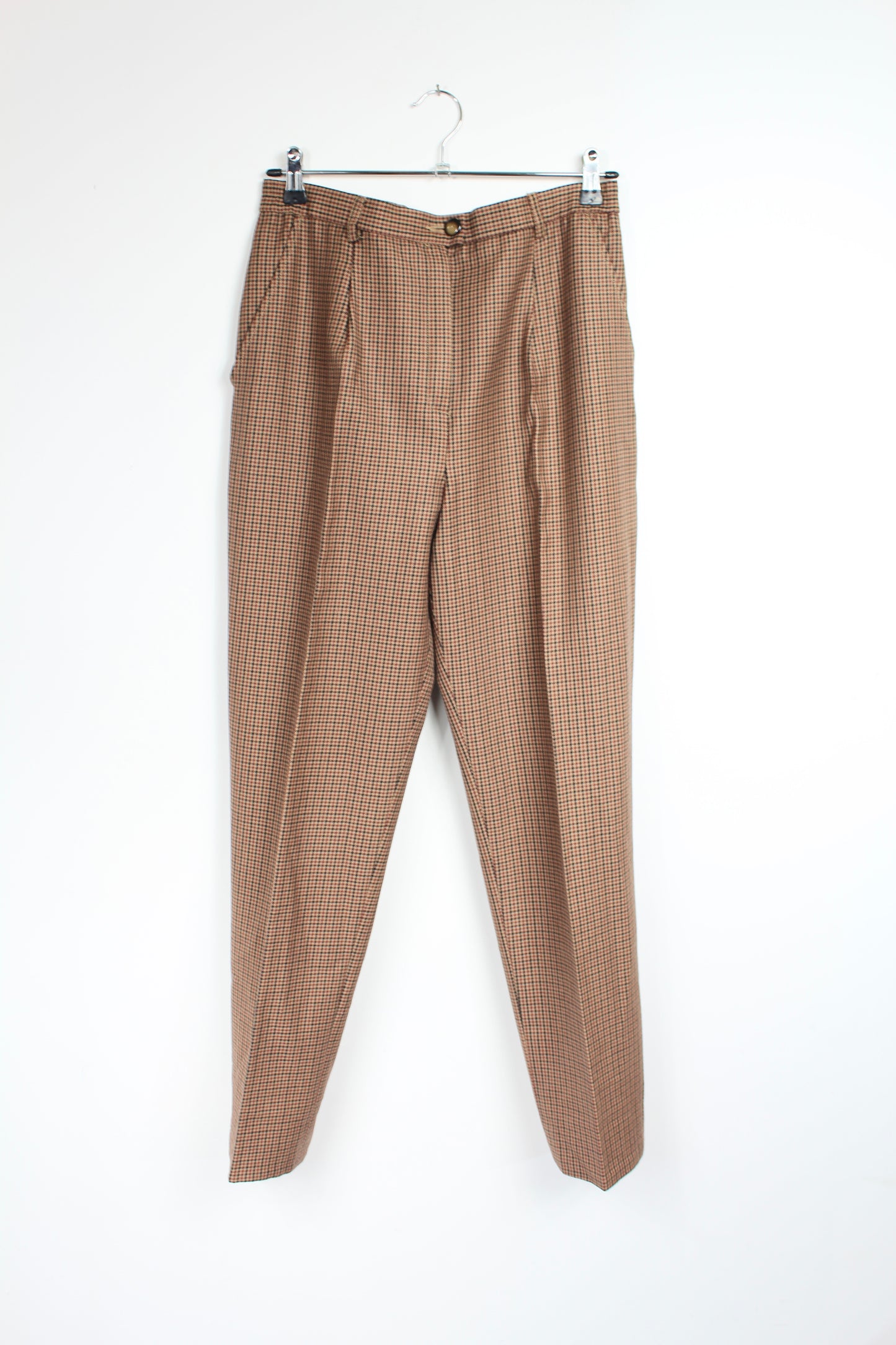 Pantalon vintage à carreaux taille haute