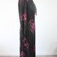 Robe vintage longue noire motifs abstraits rose La friperie vintage
