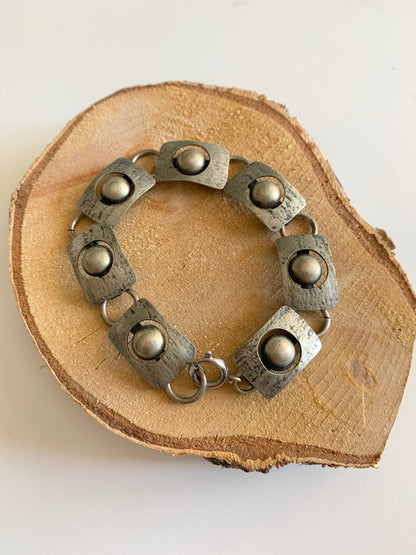 Bracelet argenté forme géométrique La friperie vintage