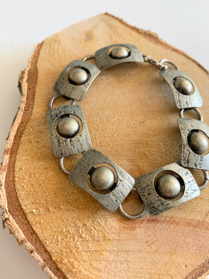 Bracelet argenté forme géométrique La friperie vintage