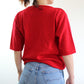 T-shirt mailles rouge vintage esprit marin La friperie vintage