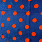 Foulard carré vintage bleu à pois rouge La friperie vintage