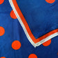 Foulard carré vintage bleu à pois rouge La friperie vintage