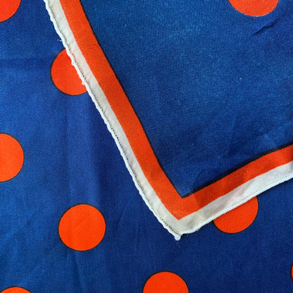 Foulard carré vintage bleu à pois rouge La friperie vintage la friperie vintage 25