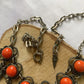 Collier chaîne argenté pierre orange - la friperie vintage 25