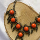 Collier chaîne argenté pierre orange - la friperie vintage 25